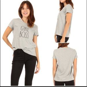 New with tag Rae Dunn grey girl boss extra small short sleeve t shirt xs